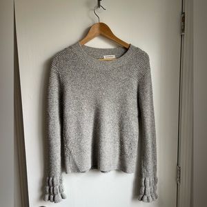 Club Monaco grey sweater with textured sleeves